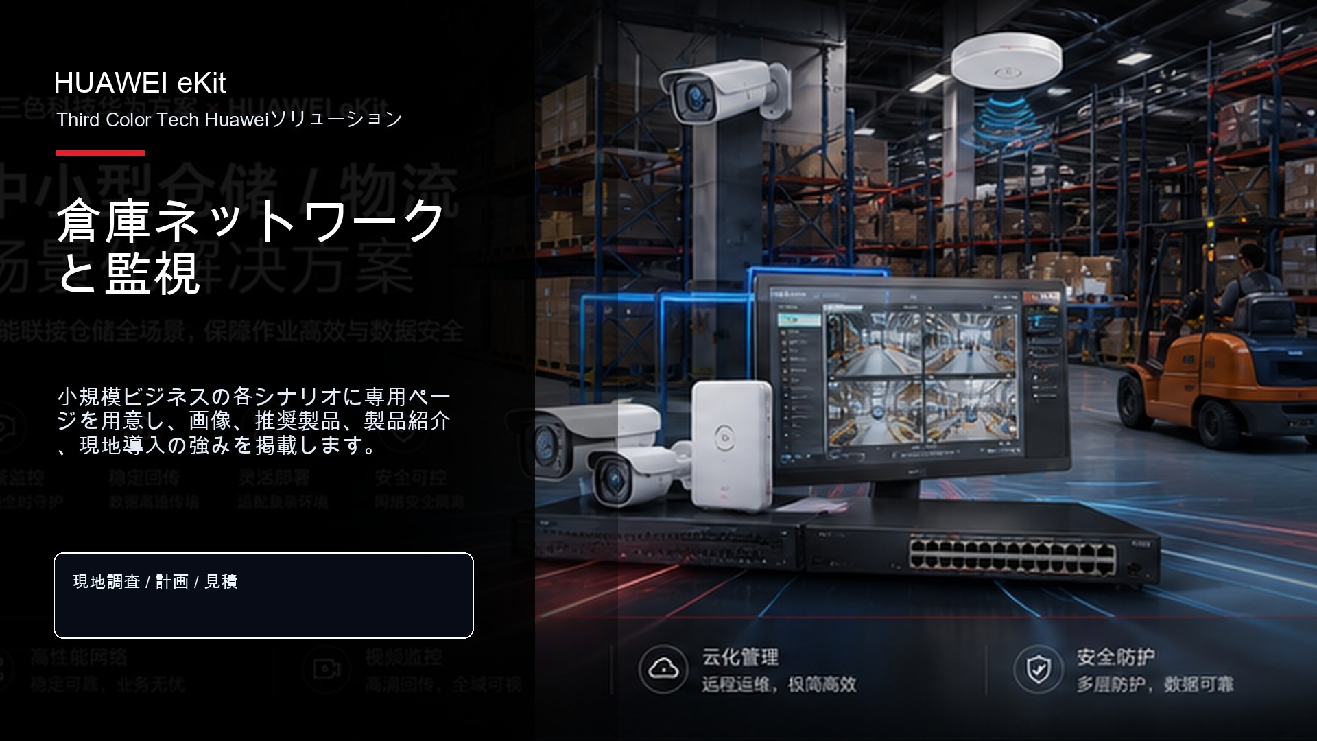 倉庫ネットワークと監視