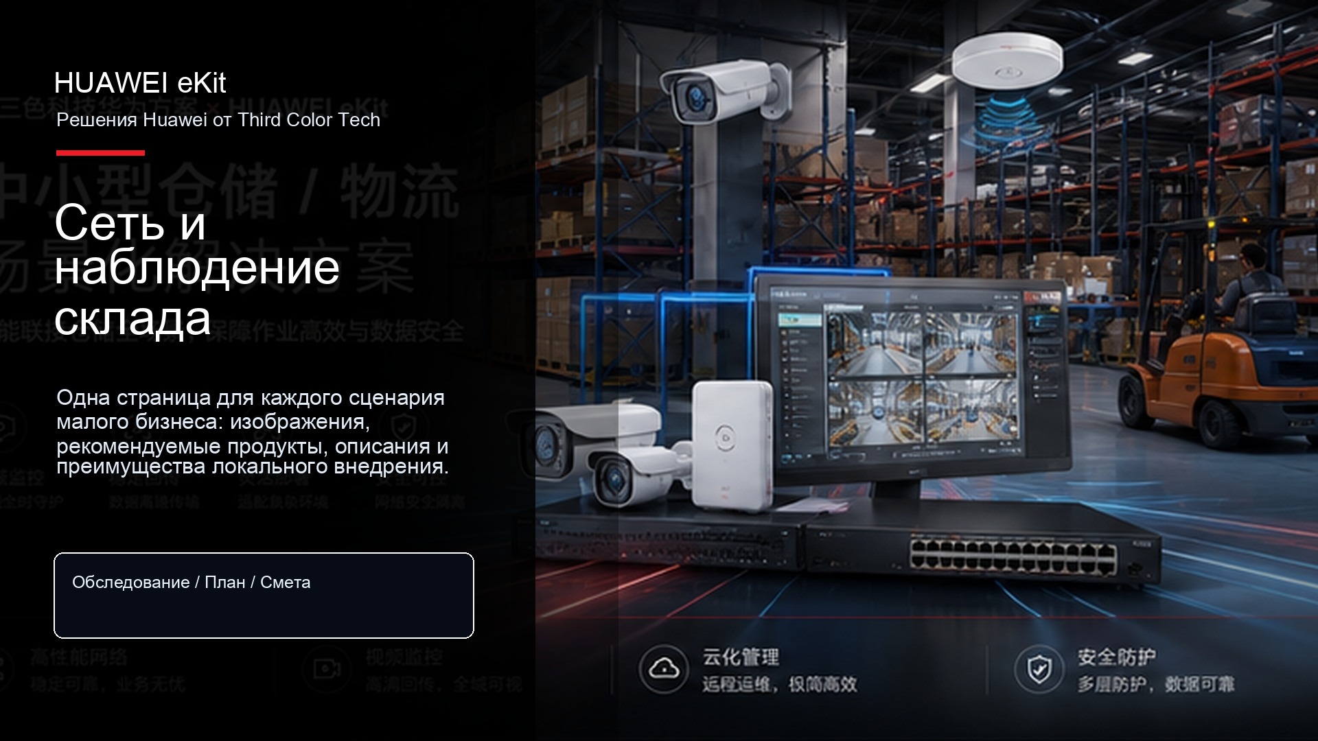 Сеть и наблюдение склада